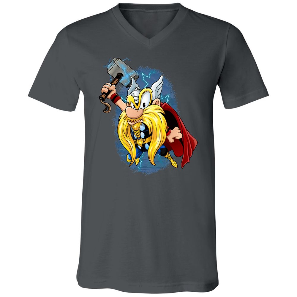 Unisex V-Neck T-Shirt - ZCFCHX2L - Asphalt - 12