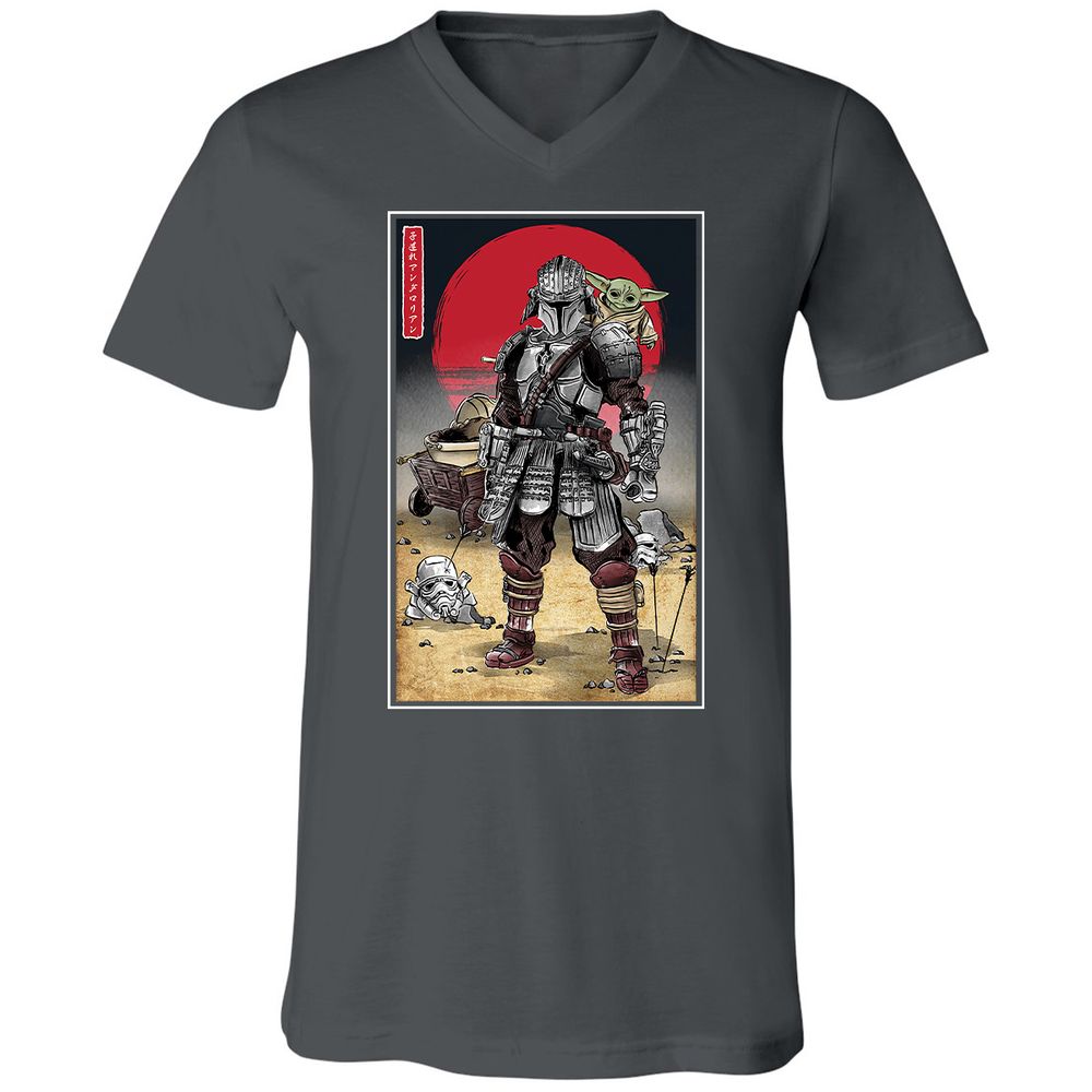 Unisex V-Neck T-Shirt - KEJKCCFN - Asphalt - 12