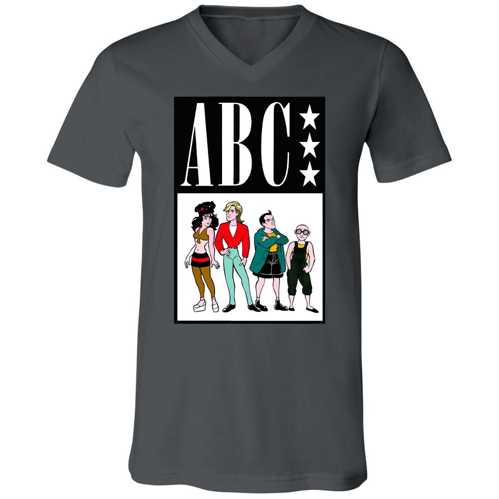 Unisex V-Neck T-Shirt - Q5R63BBW - Asphalt - 12