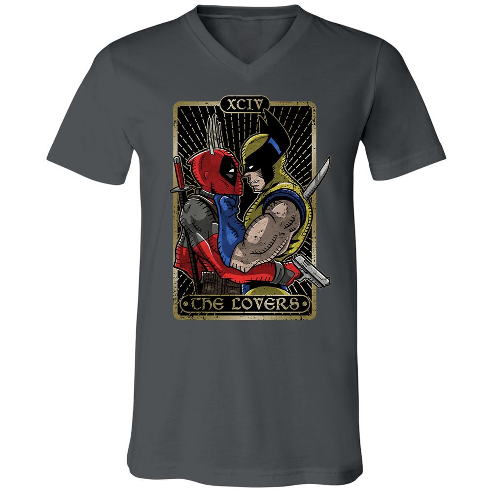 Unisex V-Neck T-Shirt - 7Q3JFNUZ - Asphalt - 12