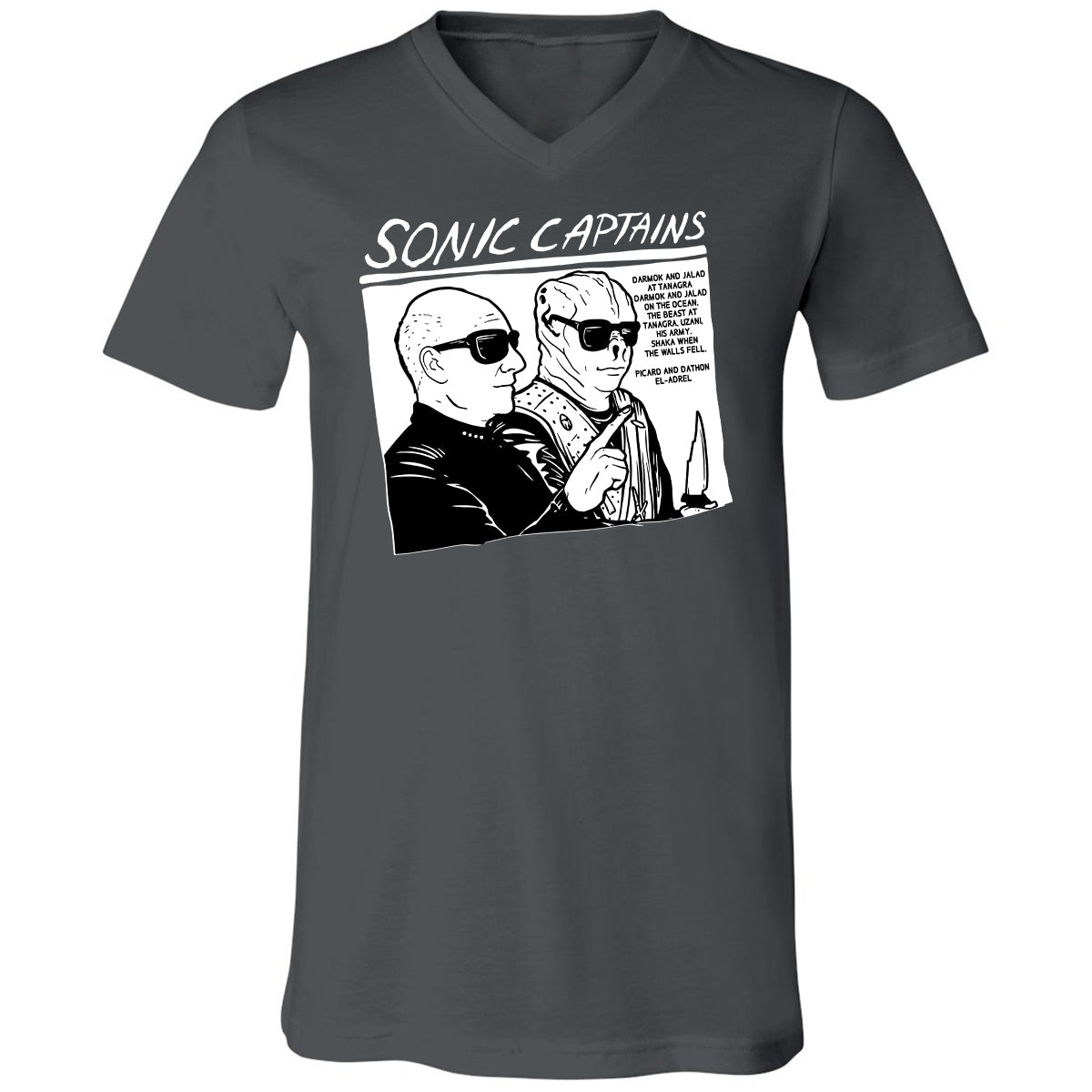 Unisex V-Neck T-Shirt - 89MD243Z - Asphalt - 12