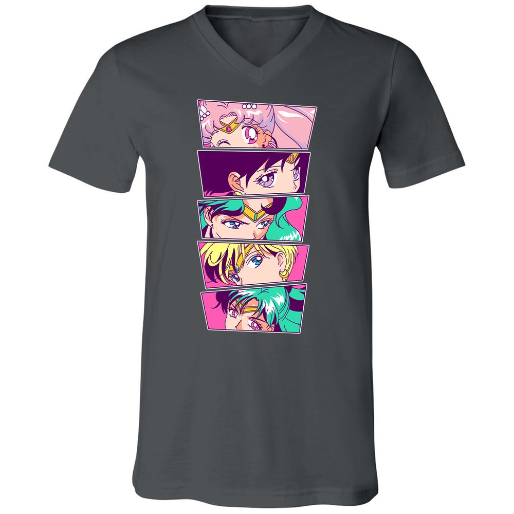 Unisex V-Neck T-Shirt - KVFL6QH8 - Asphalt - 12
