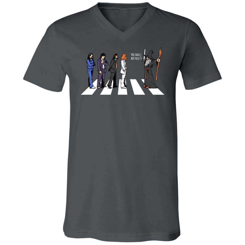 Unisex V-Neck T-Shirt - EELY7DAH - Asphalt - 12
