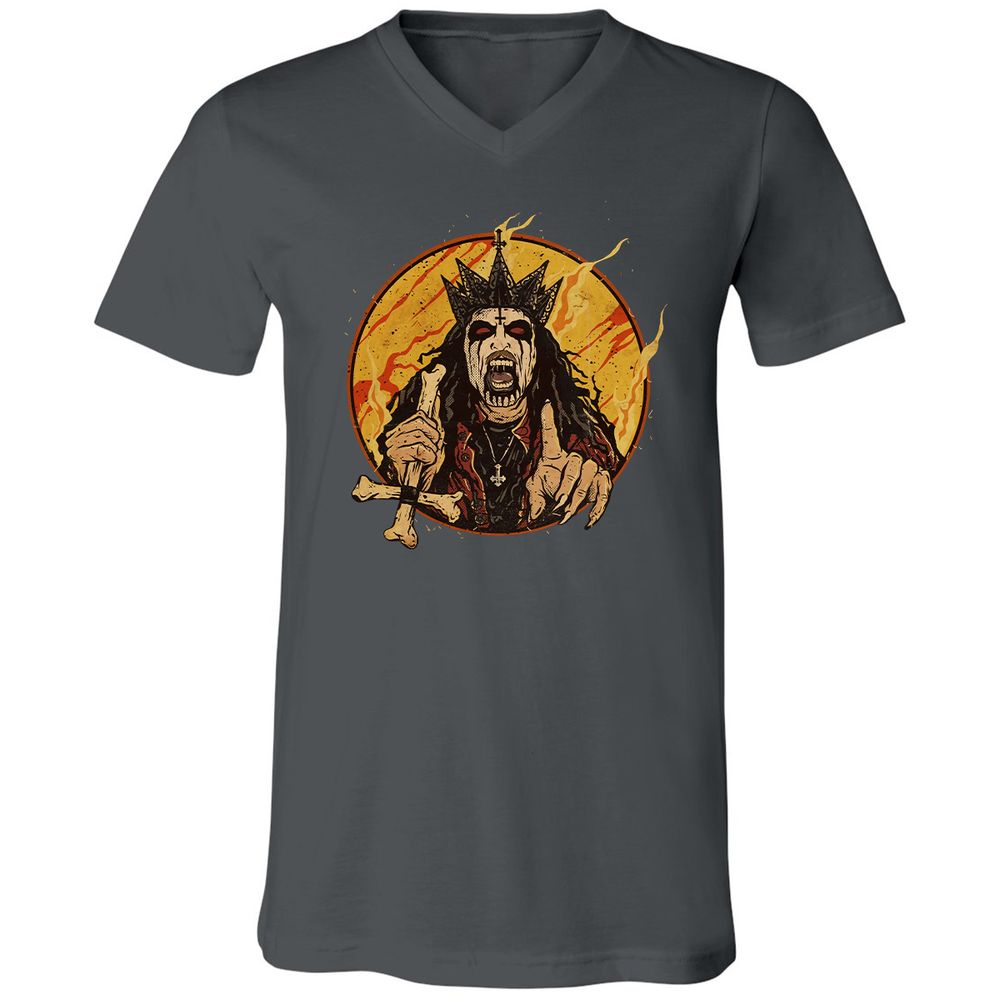 Unisex V-Neck T-Shirt - GFVQPCST - Asphalt - 12