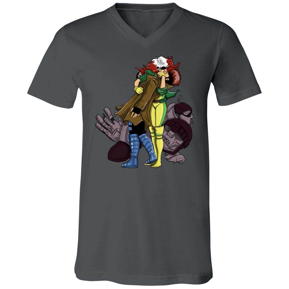 Unisex V-Neck T-Shirt - EYWFP9R9 - Asphalt - 12