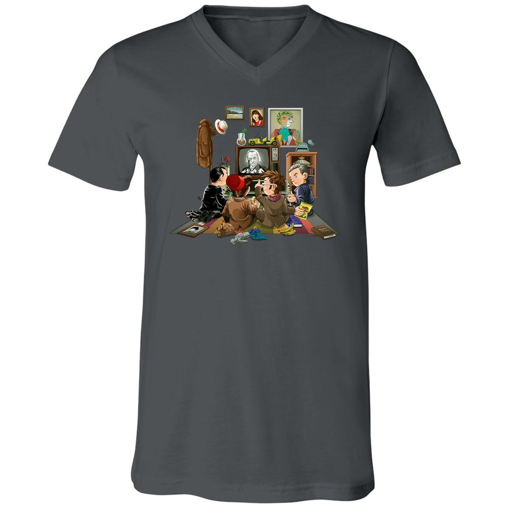 Unisex V-Neck T-Shirt - XZ6L4SJY - Asphalt - 12