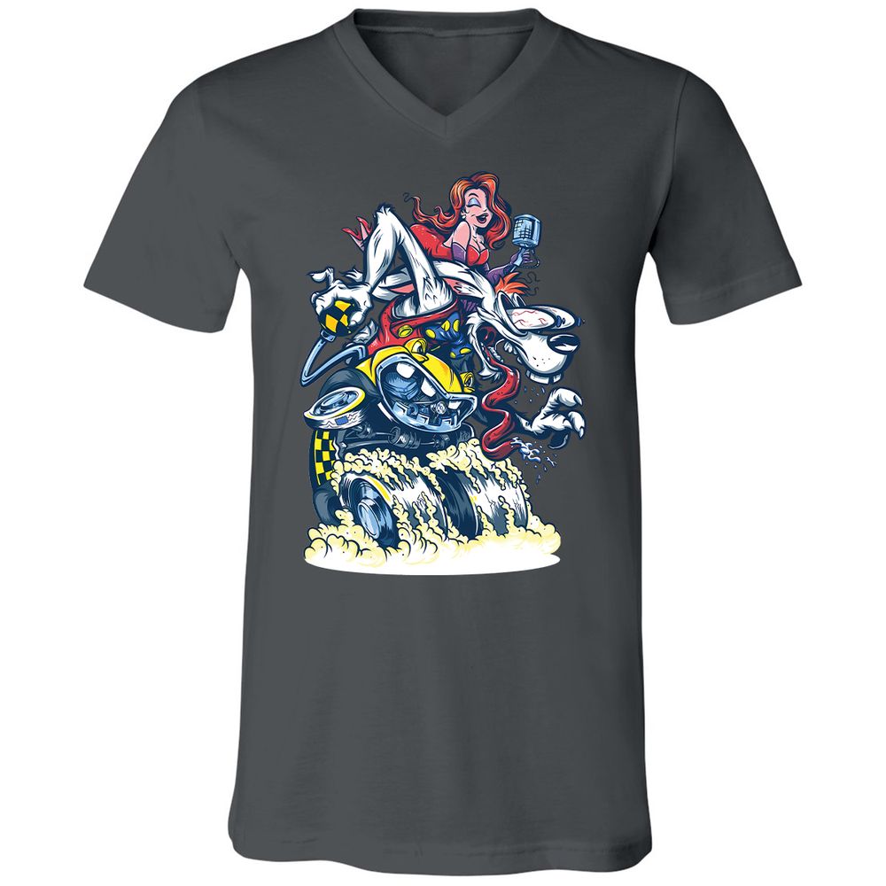 Unisex V-Neck T-Shirt - CN24WZBS - Asphalt - 12