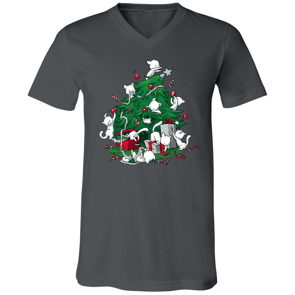 Unisex V-Neck T-Shirt - QZ5ZDD4R - Asphalt - 12