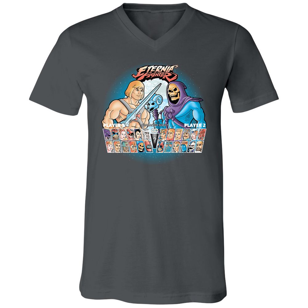 Unisex V-Neck T-Shirt - Q2V9HDHV - Asphalt - 12