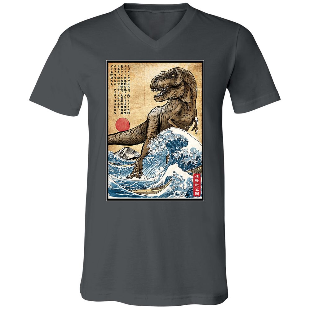 Unisex V-Neck T-Shirt - KWYYWWJY - Asphalt - 12