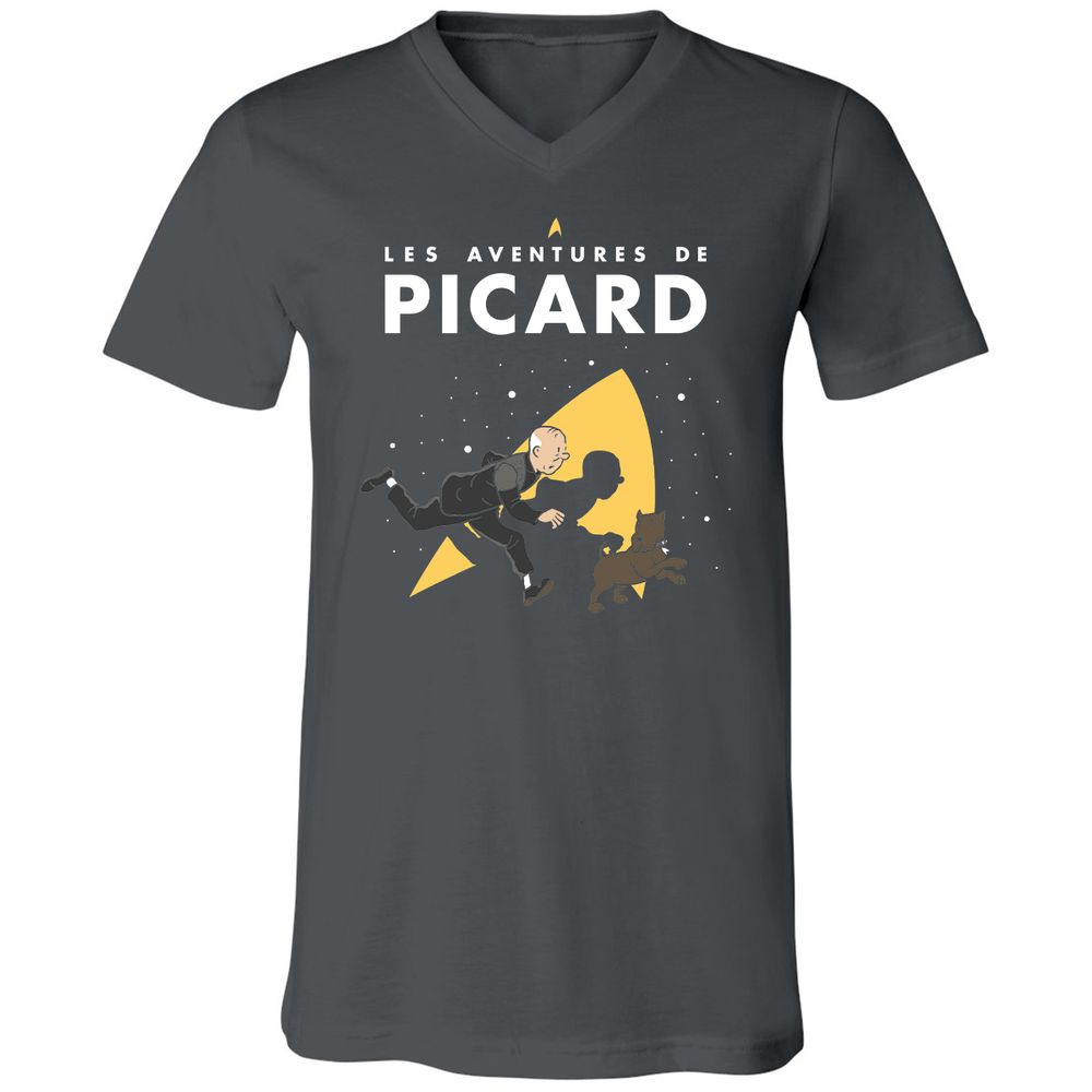 Unisex V-Neck T-Shirt - LZW8TEDW - Asphalt - 12