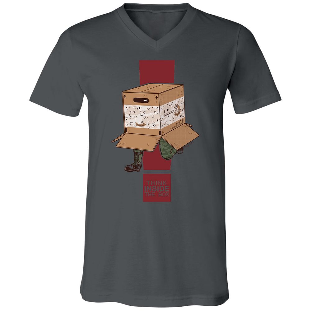 Unisex V-Neck T-Shirt - 7ESS9F1M - Asphalt - 12