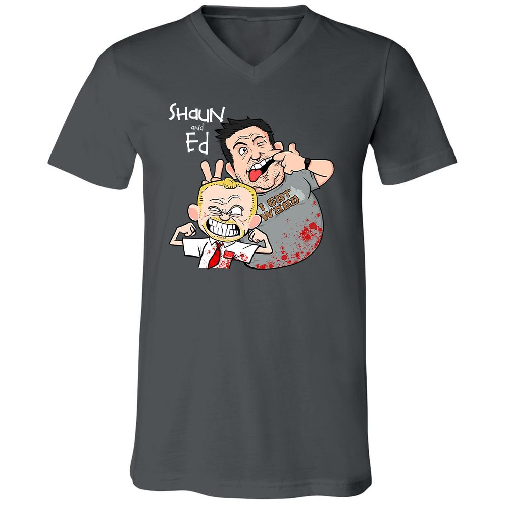 Unisex V-Neck T-Shirt - GMFDQZTN - Asphalt - 12