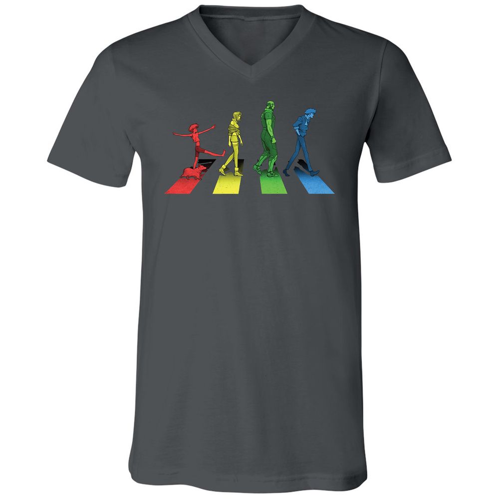 Unisex V-Neck T-Shirt - C8XSECXU - Asphalt - 12