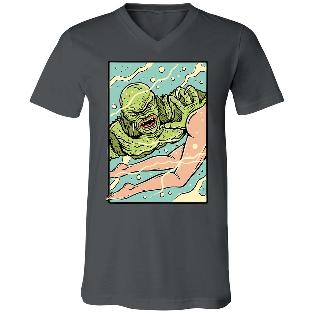 Unisex V-Neck T-Shirt - 6R6AJ4QU - Asphalt - 12