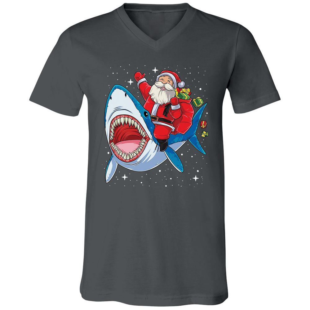 Unisex V-Neck T-Shirt - QE6P68LP - Asphalt - 12