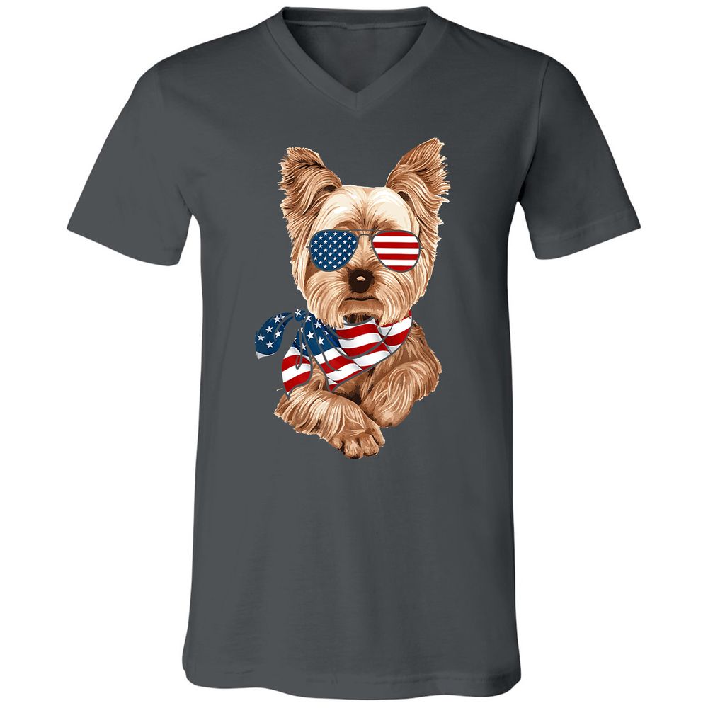 Unisex V-Neck T-Shirt - P48T3JDN - Asphalt - 12