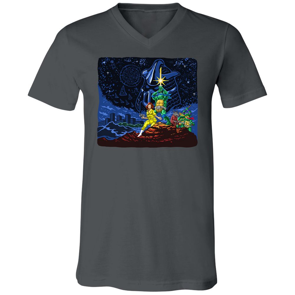 Unisex V-Neck T-Shirt - 9D8XMWLG - Asphalt - 12