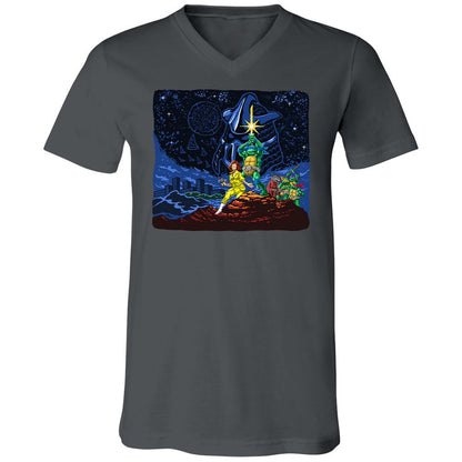 Unisex V-Neck T-Shirt - 9D8XMWLG - Asphalt - 12