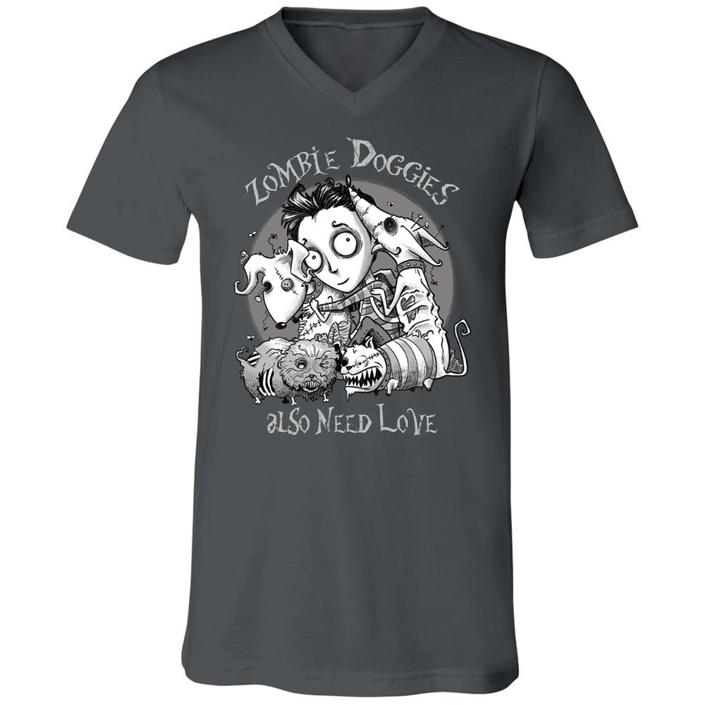 Unisex V-Neck T-Shirt - W2ARTKF4 - Asphalt - 12