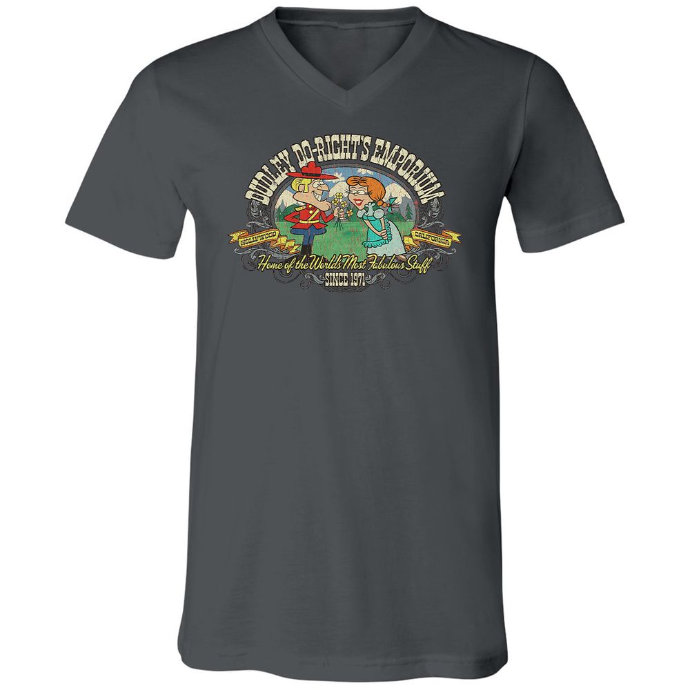 Unisex V-Neck T-Shirt - W5MJZJLQ - Asphalt - 12