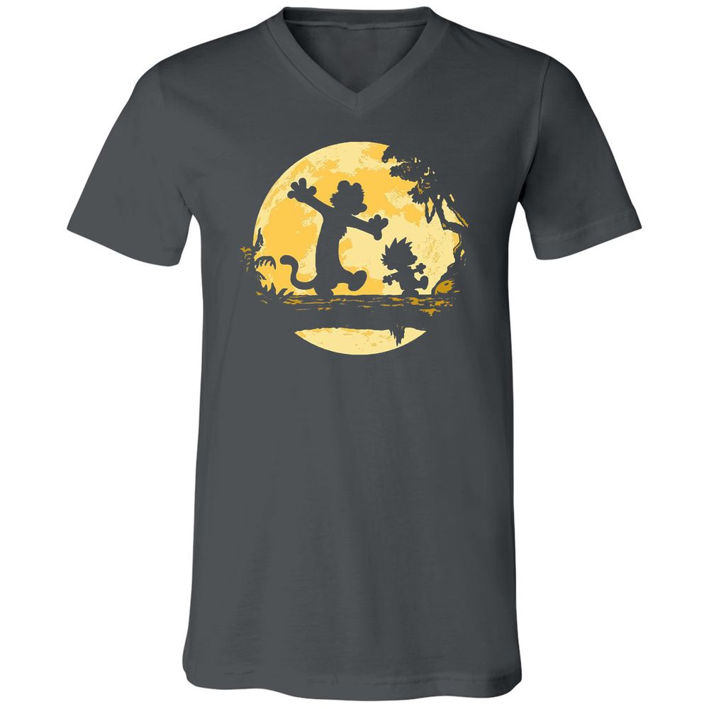 Unisex V-Neck T-Shirt - 7Y8HX3AQ - Asphalt - 12