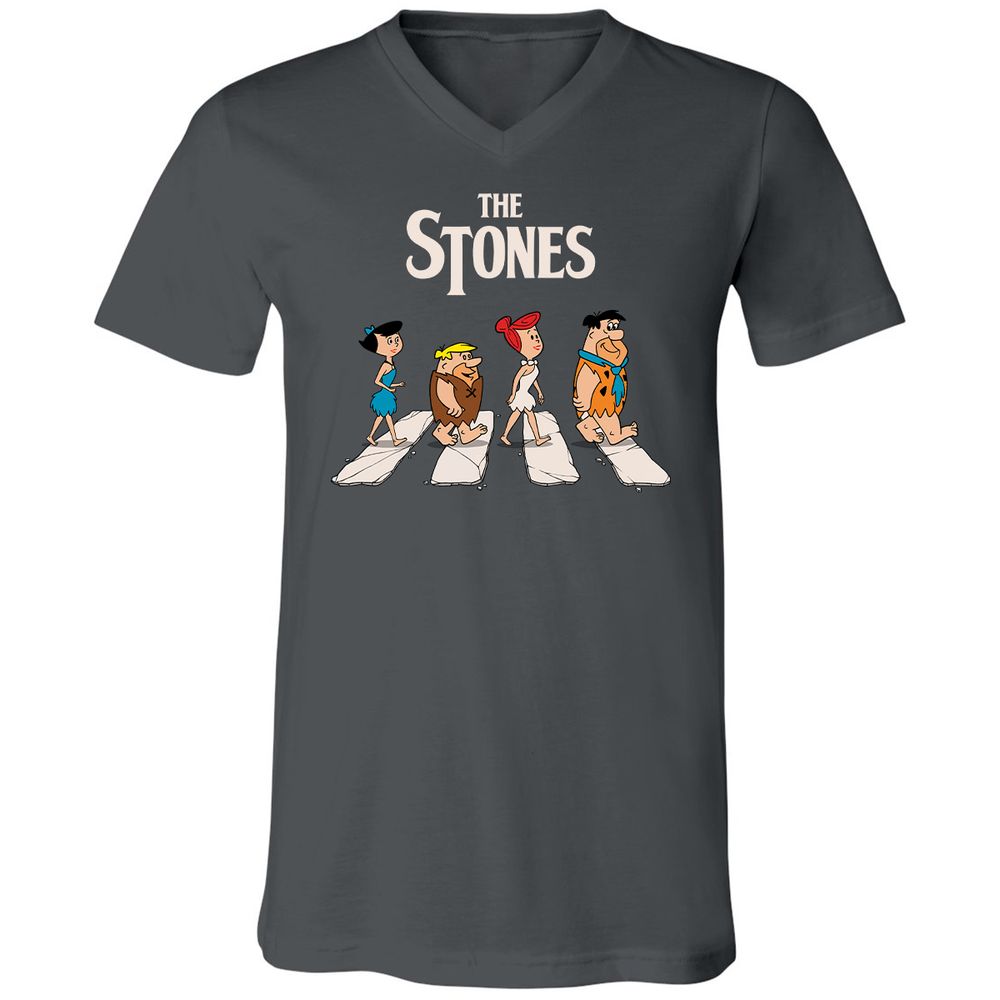 Unisex V-Neck T-Shirt - QXH8BN8J - Asphalt - 12