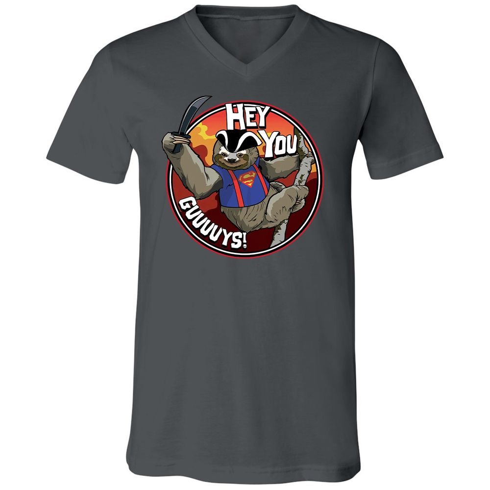 Unisex V-Neck T-Shirt - N3GXF7AU - Asphalt - 12