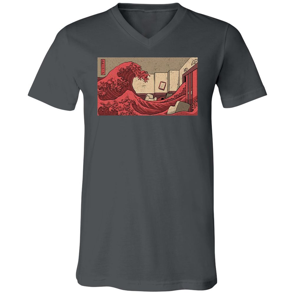 Unisex V-Neck T-Shirt - JQGX2PJ8 - Asphalt - 12