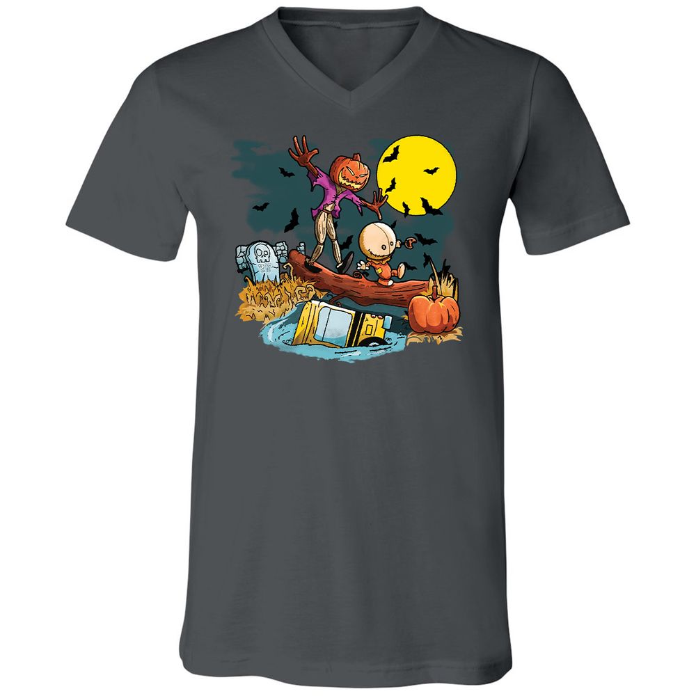Unisex V-Neck T-Shirt - XW4QV8XY - Asphalt - 12