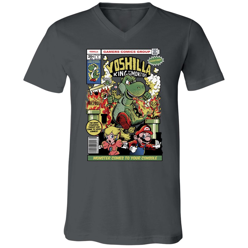 Unisex V-Neck T-Shirt - LM5NEKAH - Asphalt - 12