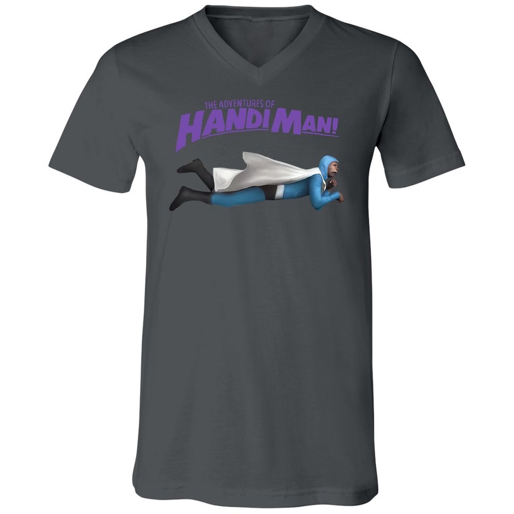 Unisex V-Neck T-Shirt - 6UEEKG3V - Asphalt - 12