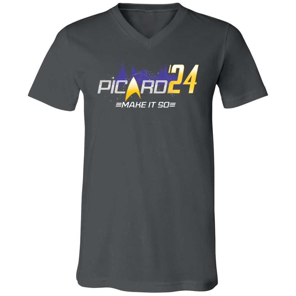 Unisex V-Neck T-Shirt - H6QRDAZW - Asphalt - 12