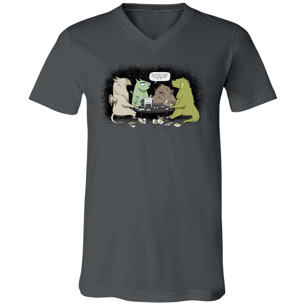 Unisex V-Neck T-Shirt - SD7TTJE3 - Asphalt - 12