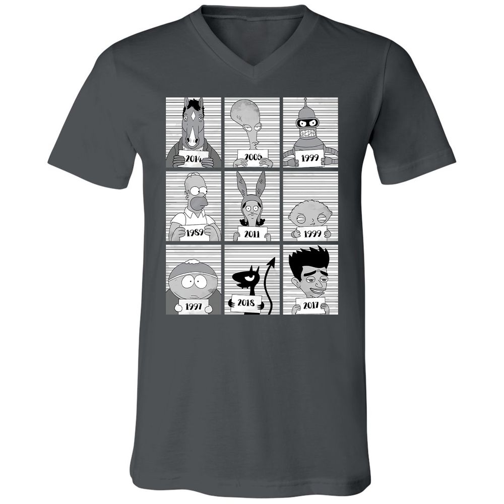 Unisex V-Neck T-Shirt - 1KDQWHJY - Asphalt - 12