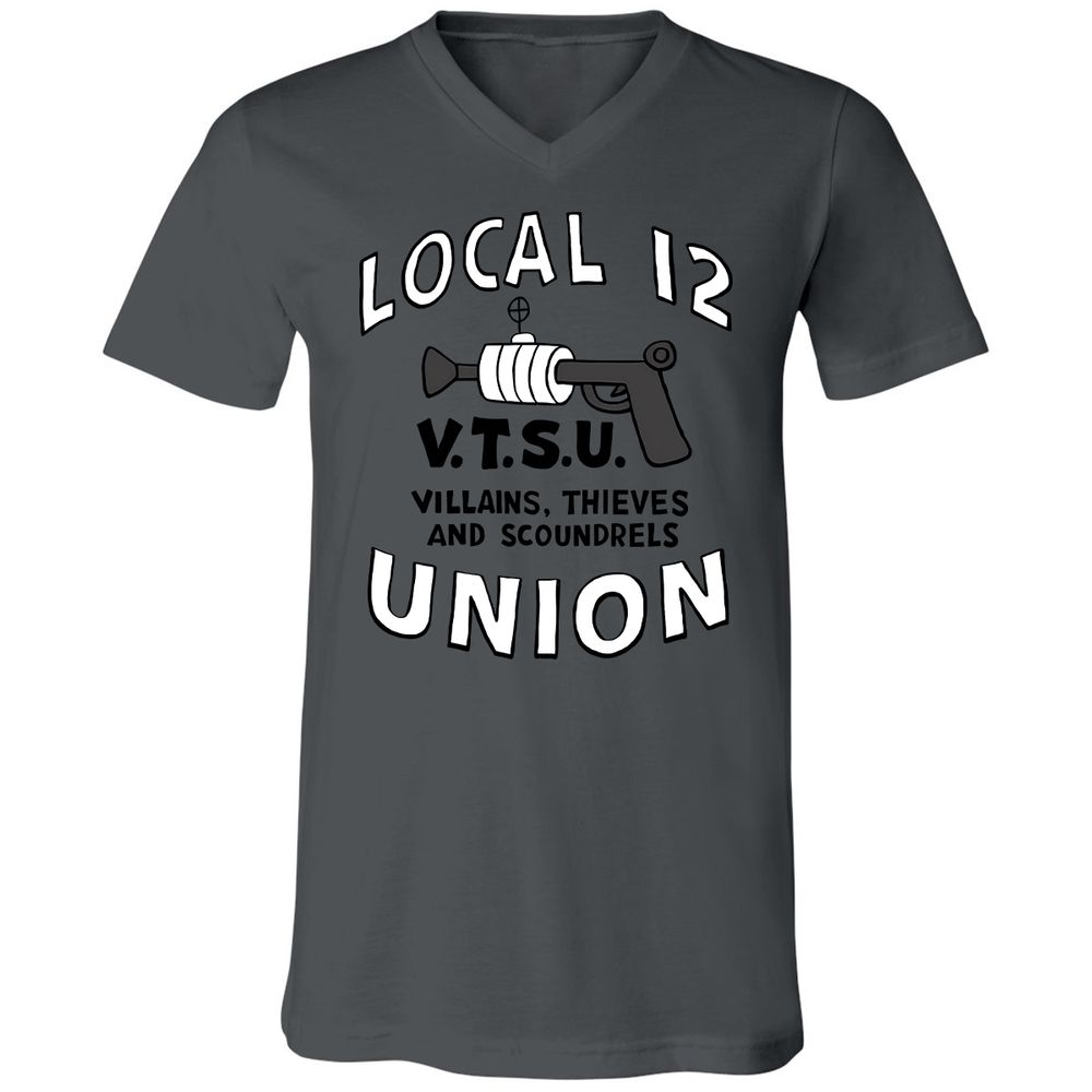 Unisex V-Neck T-Shirt - 9Z258ZLV - Asphalt - 12