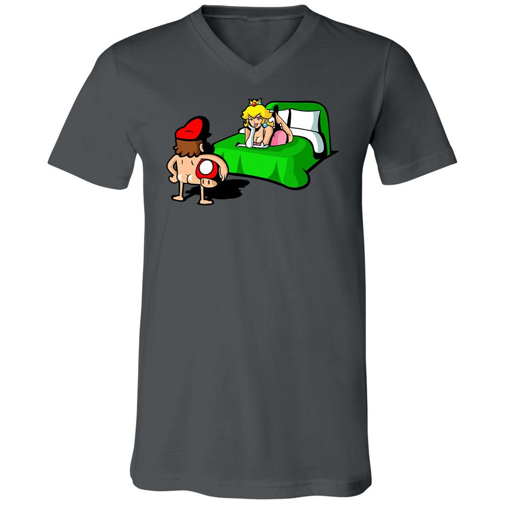 Unisex V-Neck T-Shirt - WMEXURGC - Asphalt - 12