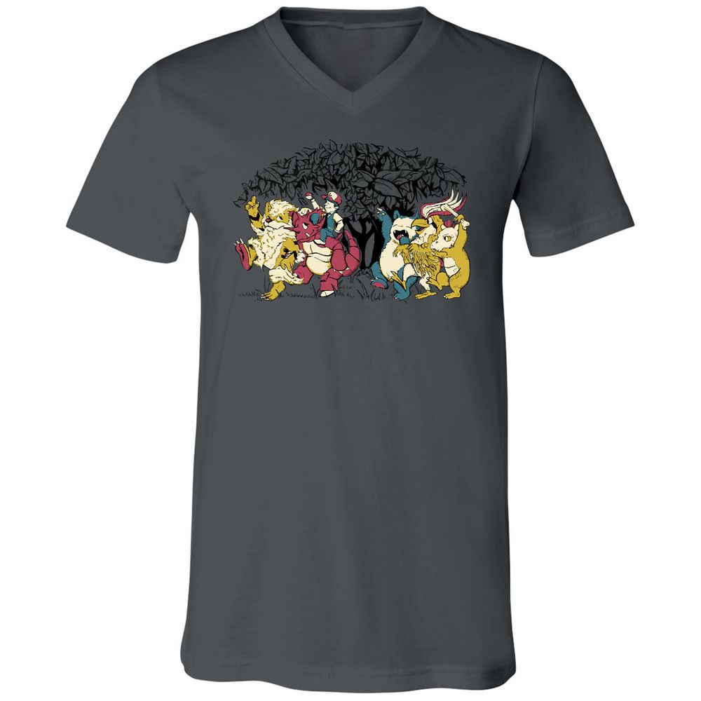 Unisex V-Neck T-Shirt - NZB1VPYZ - Asphalt - 12