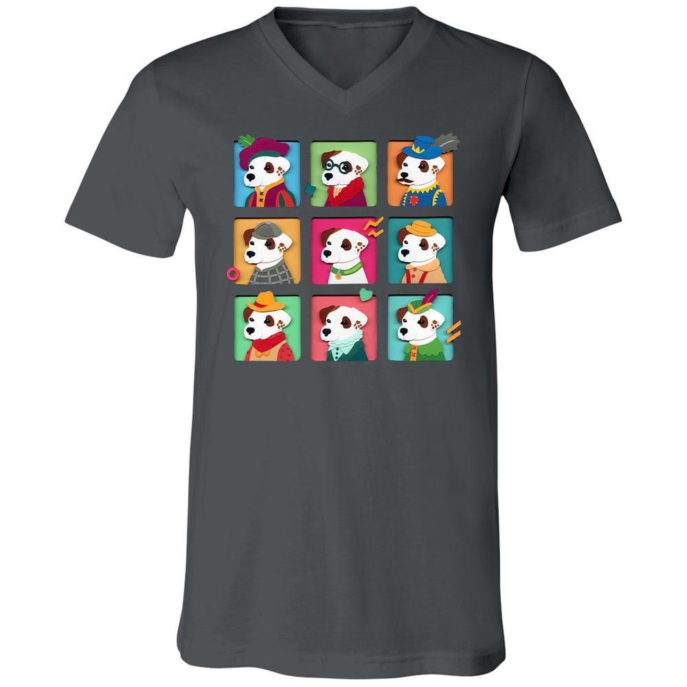 Unisex V-Neck T-Shirt - 6TJT3JP9 - Asphalt - 12