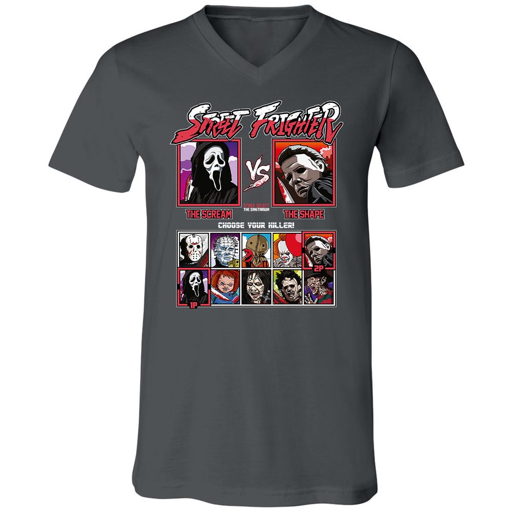 Unisex V-Neck T-Shirt - 4697MWH3 - Asphalt - 12