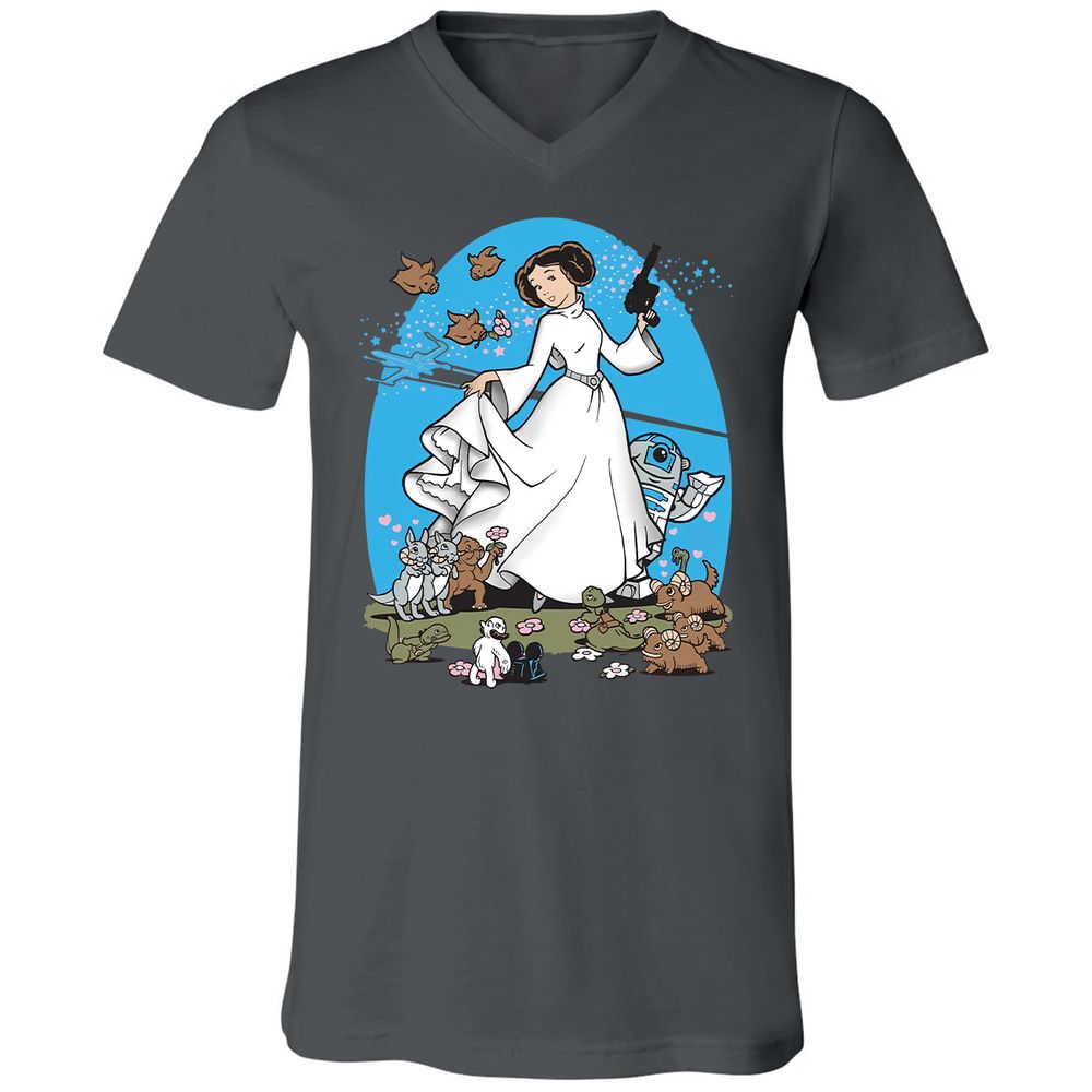 Unisex V-Neck T-Shirt - AZ8XDCDW - Asphalt - 12