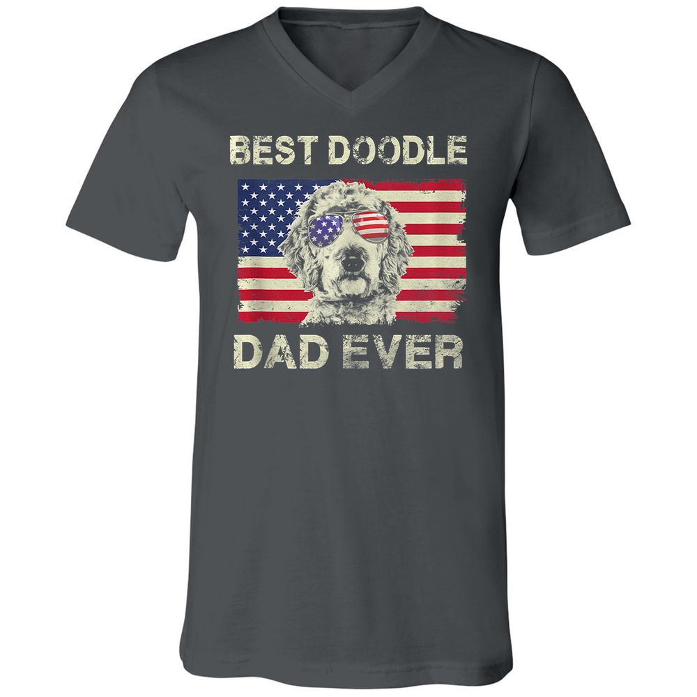 Unisex V-Neck T-Shirt - 8A1CEXNE - Asphalt - 12