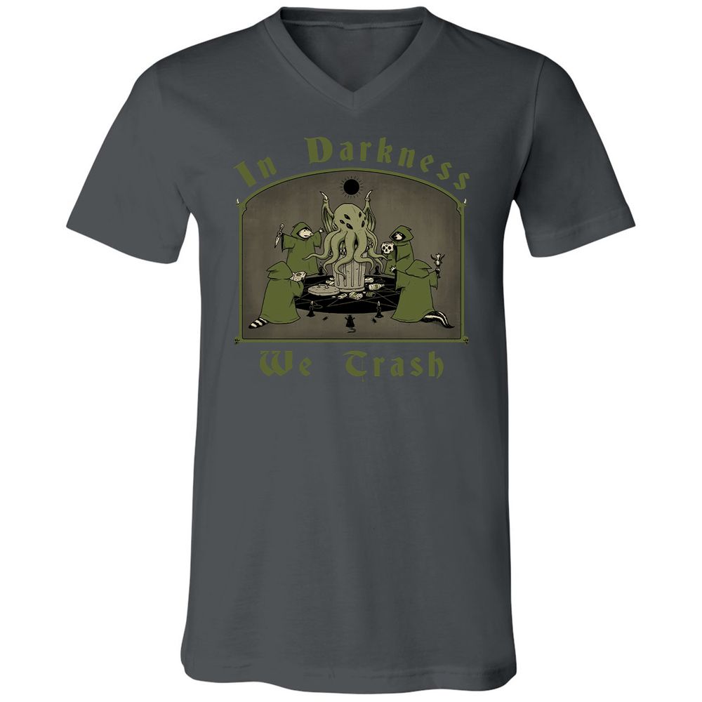 Unisex V-Neck T-Shirt - QNG7V1YQ - Asphalt - 12