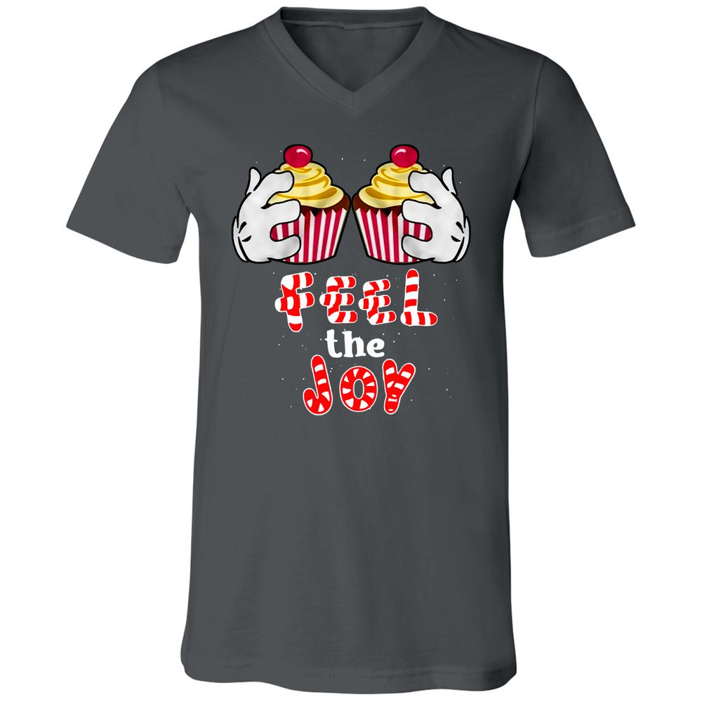 Unisex V-Neck T-Shirt - S6B8F59B - Asphalt - 12