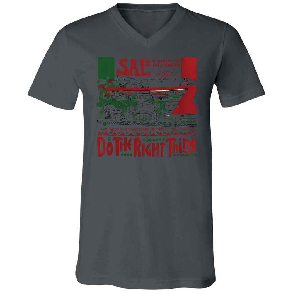 Unisex V-Neck T-Shirt - L24HGJHQ - Asphalt - 12