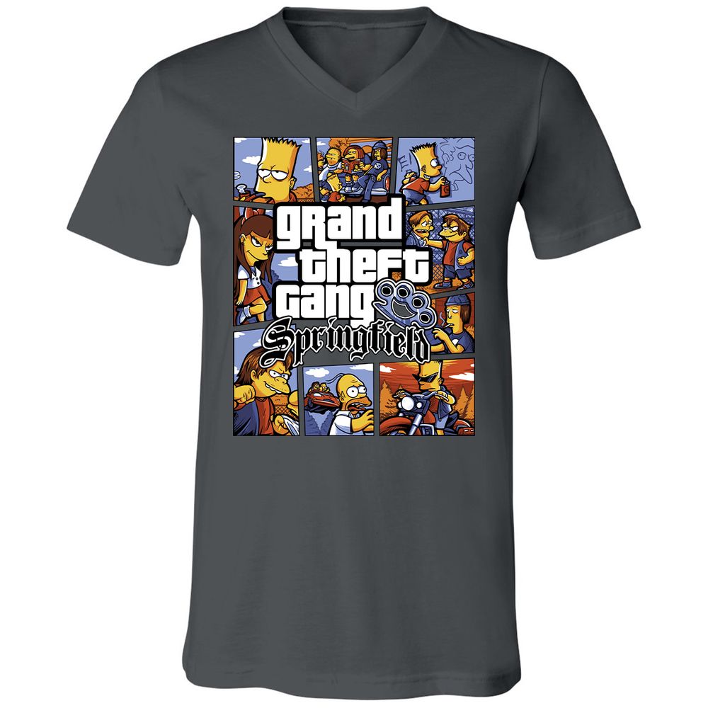 Unisex V-Neck T-Shirt - 3RN1RZFQ - Asphalt - 12