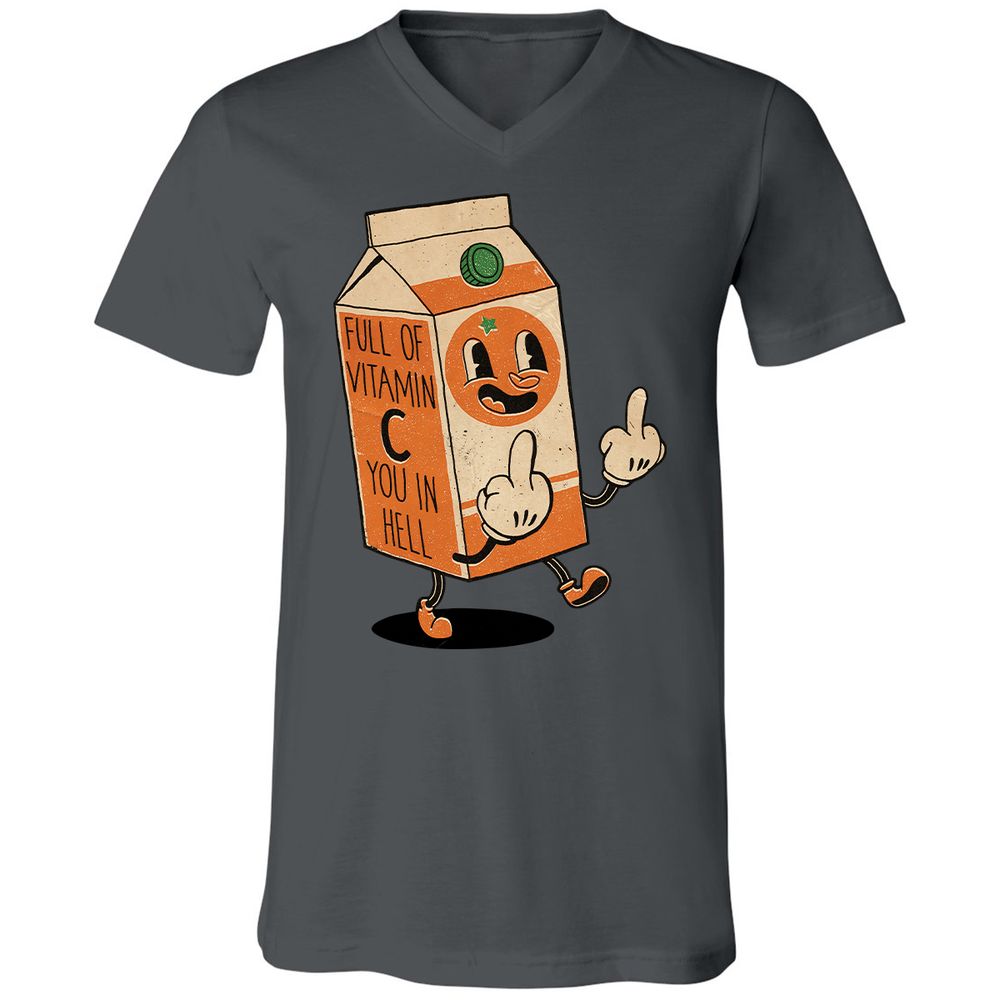 Unisex V-Neck T-Shirt - WPVLZNC8 - Asphalt - 12