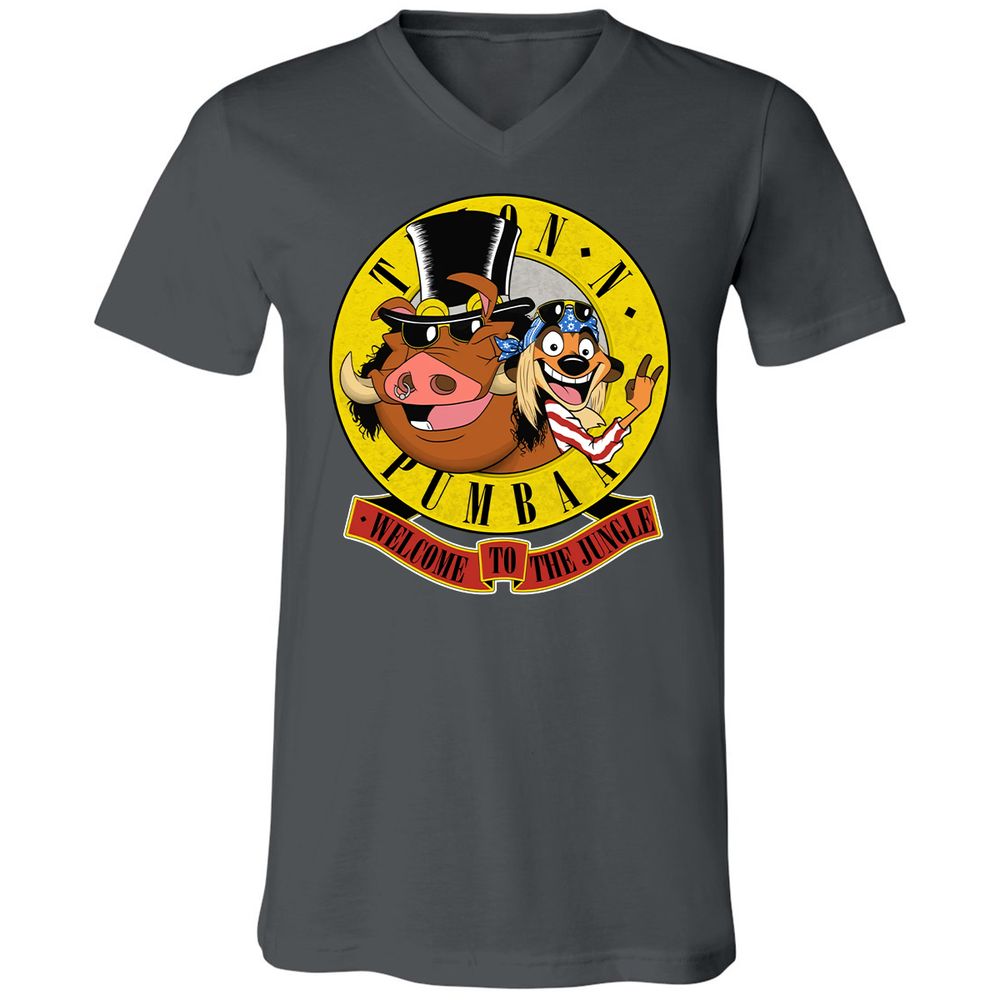 Unisex V-Neck T-Shirt - Black - Asphalt - 12