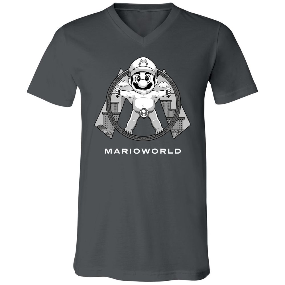 Unisex V-Neck T-Shirt - QM9CYN89 - Asphalt - 12