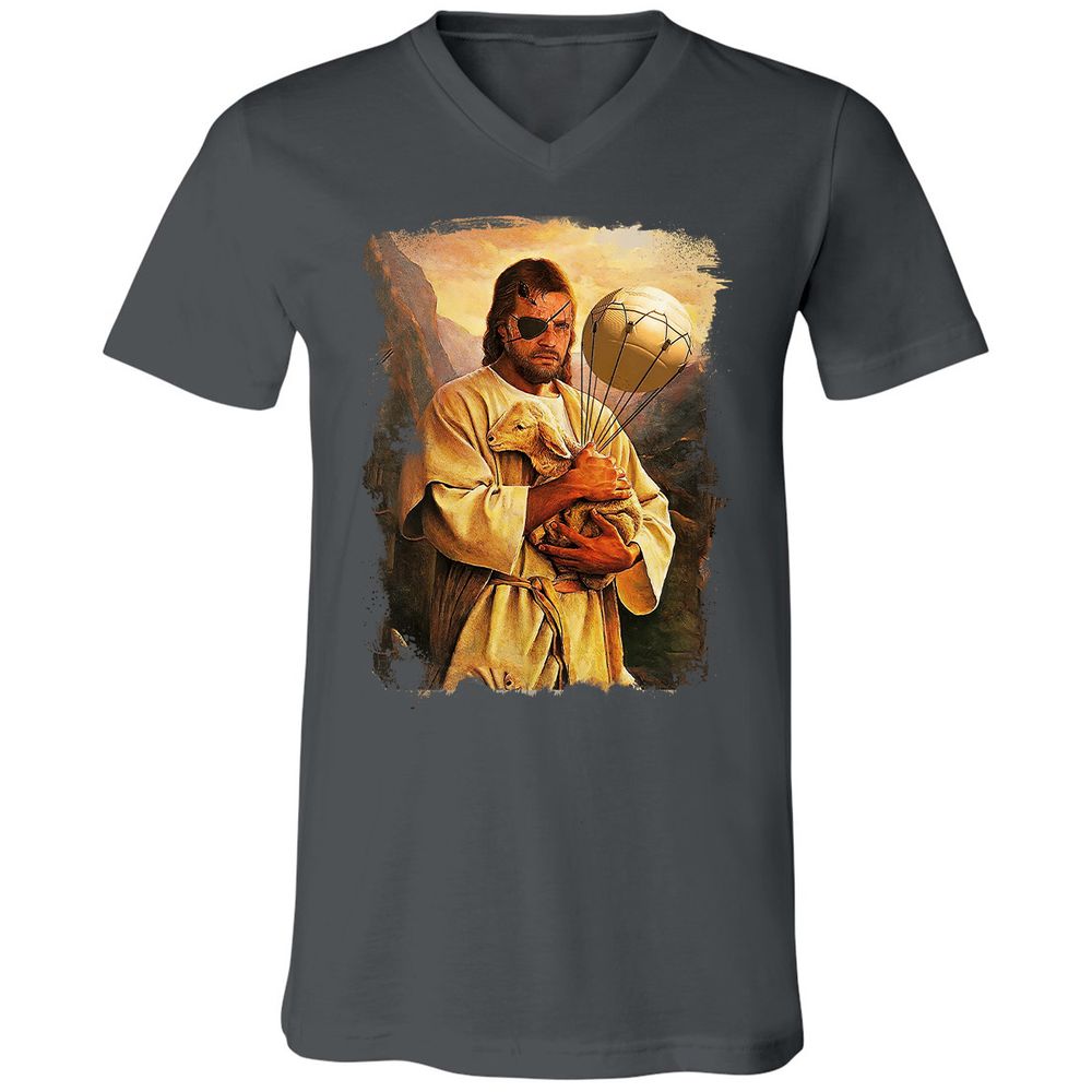 Unisex V-Neck T-Shirt - AM89FL92 - Asphalt - 12